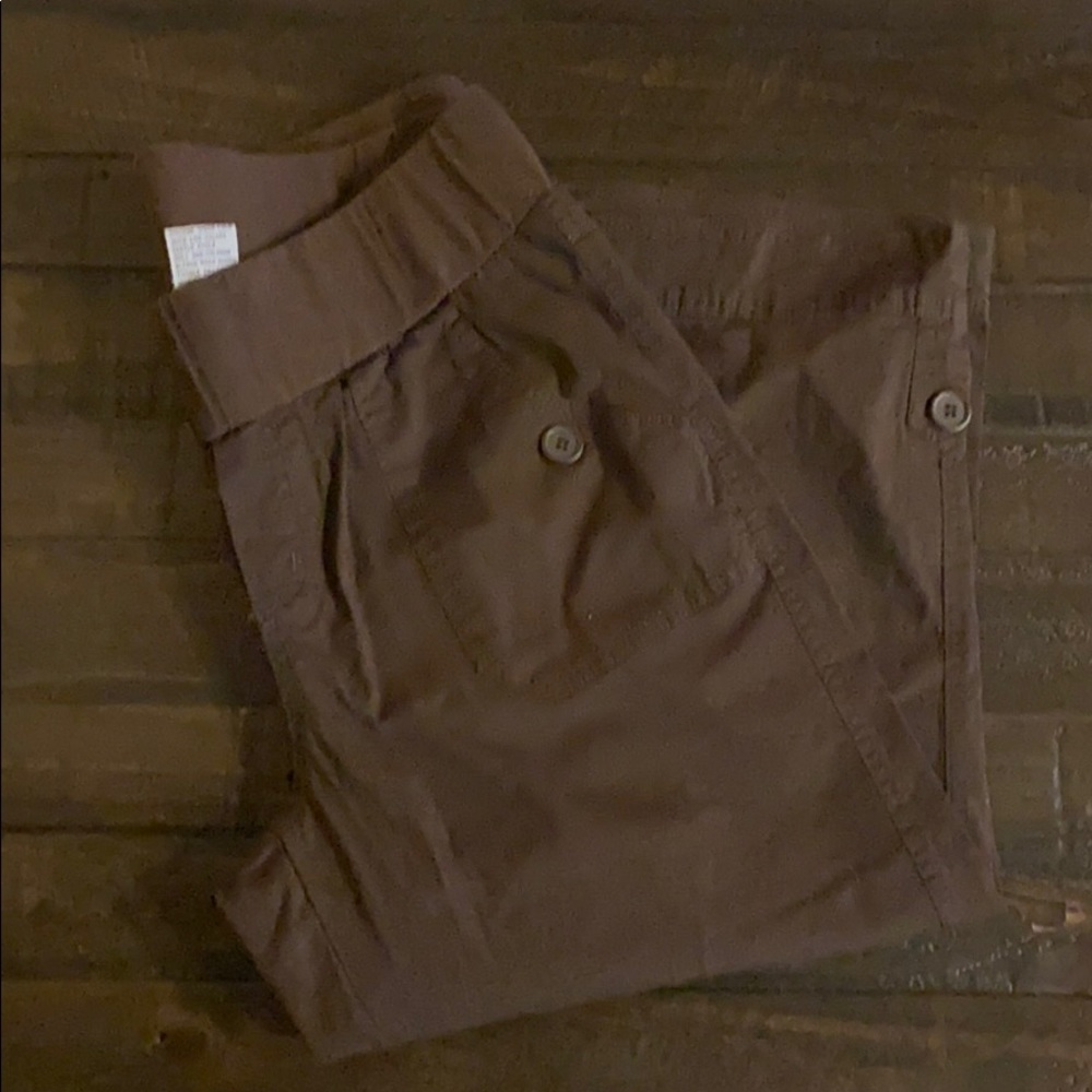 Brown maternity capris